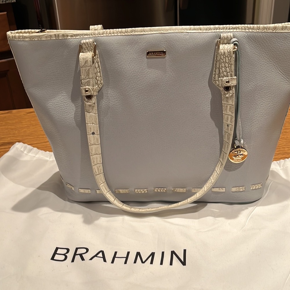 Brahmin Contrast Double Strap Tote